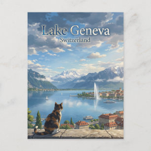 Geneve Meer Zwitserland Briefkaart