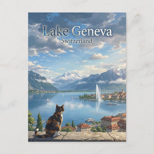 Geneve Meer Zwitserland Briefkaart (Voorkant)