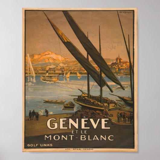 Genève Mont Blanc Zwitsers Poster voor Toerisme (Voorkant)