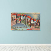 Genève, New York - grote lettertjes Canvas Afdruk (Insitu (Houten vloer))