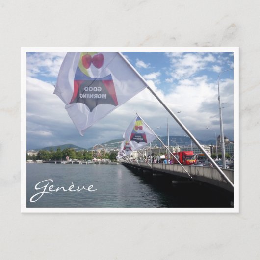 genève-ochtend briefkaart (Voorkant)