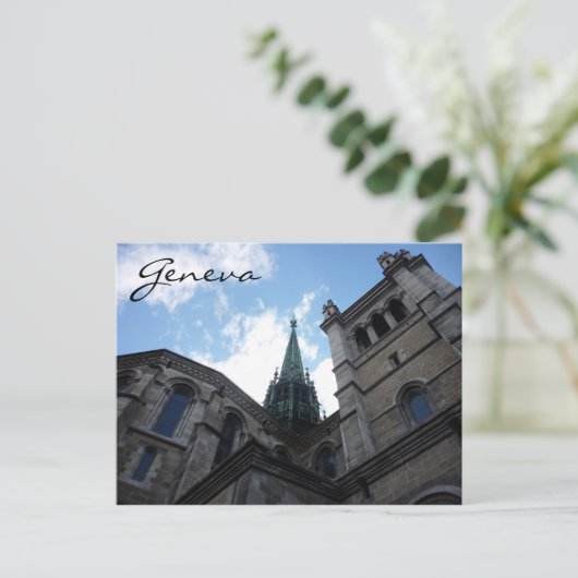 genève pierre cathedraal briefkaart (Staand voorkant)