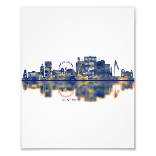 Genève Skyline Foto Afdruk (Voorkant)