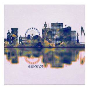 Genève Skyline Perfect Poster