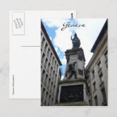 genève standbeeld briefkaart (Voorkant / Achterkant)