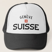 Geneve suisse met verdringing (Genève, Zwitserland Trucker Pet (Voorkant)