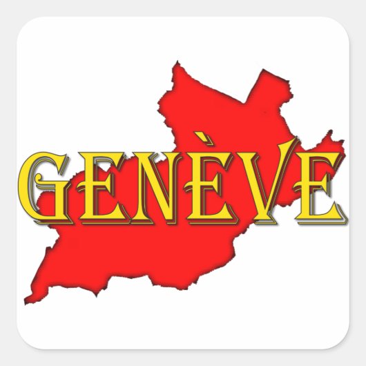 Genève Vierkante Sticker (Voorkant)