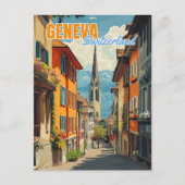 Genève Zwitserland Alpen Briefkaart (Voorkant)