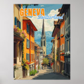 Genève Zwitserland Alpen Poster (Voorkant)