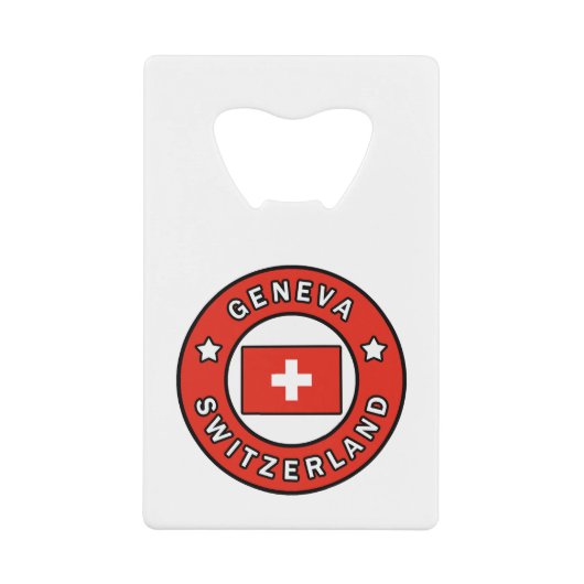 Genève Zwitserland Creditkaart Flessenopener (Voorkant)