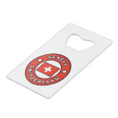 Genève Zwitserland Creditkaart Flessenopener (Voorkant Gekanteld)