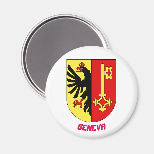 Genève Zwitserland Crest Magnet (Voorkant / Achterkant)