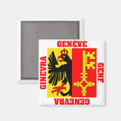 Genève Zwitserland Kanton Vlag Magneet (Voorkant / Achterkant)