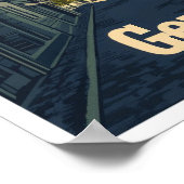 Genève Zwitserland Kunst Vintage Reizen Illustrati Poster (Hoek)