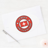 Genève Zwitserland Ovale Sticker (Envelop)