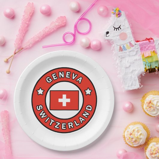 Genève Zwitserland Papieren Bordje (Feest)