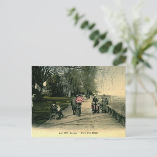 Genève Zwitserland Parc Mon Repos jaren 1910 Briefkaart (Staand voorkant)