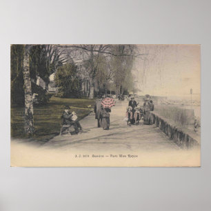 Genève Zwitserland, Parc Mon Repos, Vintage van de Poster