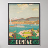 Genève Zwitserland Poster voor het reizen met de o (Voorkant)