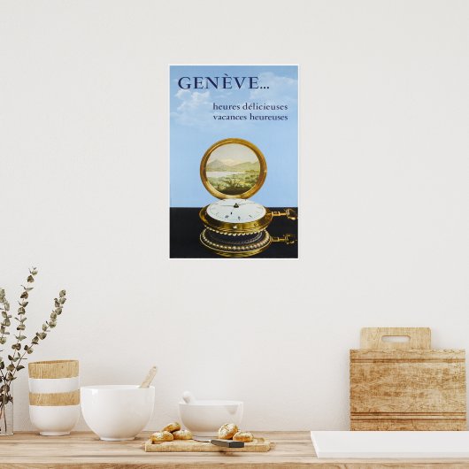 Geneve, Zwitserland, reisposter Poster (Keuken)