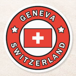 Genève Zwitserland Ronde Kartonnen Onderzetter