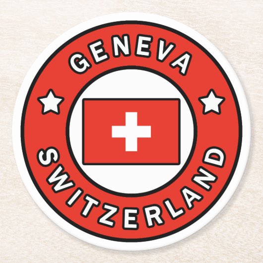 Genève Zwitserland Ronde Kartonnen Onderzetter (Voorkant)