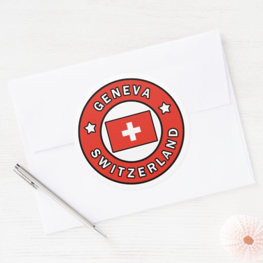 Genève Zwitserland Ronde Sticker (Envelop)