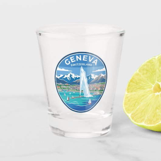 Geneve Zwitserland Shot Glas (Voorkant)