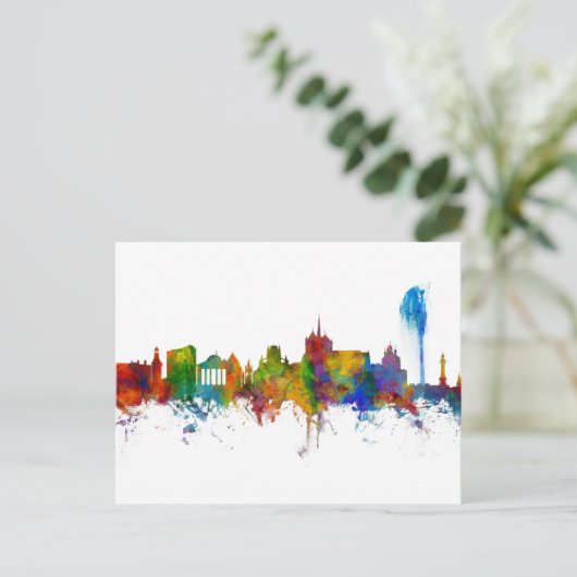 Genève Zwitserland Skyline Briefkaart (Staand voorkant)