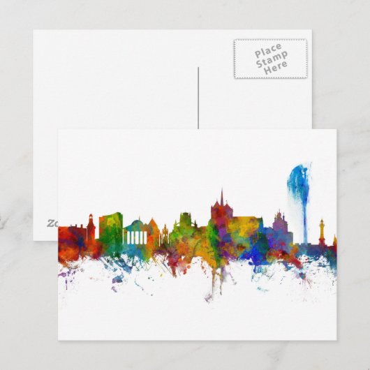 Genève Zwitserland Skyline Briefkaart (Voorkant / Achterkant)