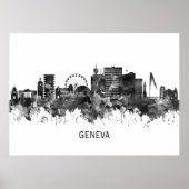 Genève Zwitserland Skyline BW Poster (Voorkant)