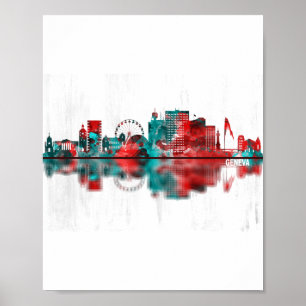 Genève Zwitserland Skyline Poster