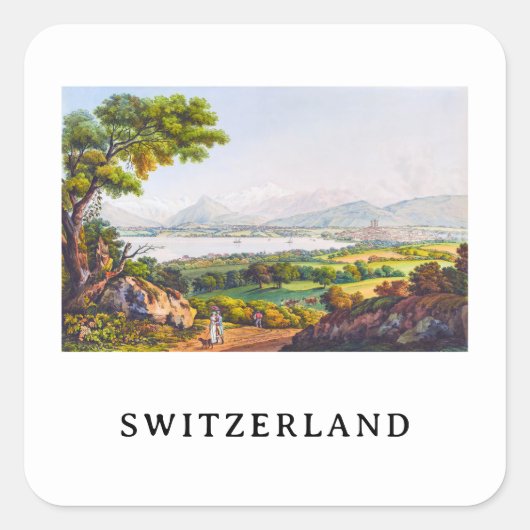 Genève, Zwitserland Vierkante Sticker (Voorkant)