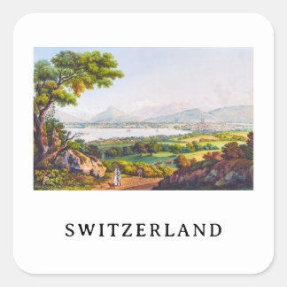 Genève, Zwitserland Vierkante Sticker