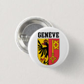 Genève, Zwitserland - wapen Ronde Button 3,2 Cm (Voorkant /achterkant)