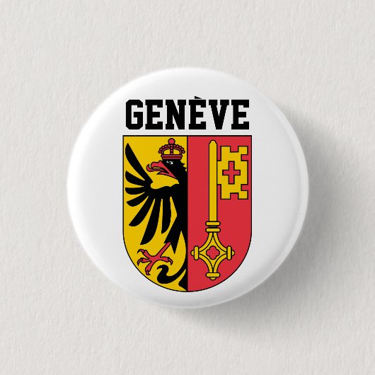 Genève, Zwitserland - wapen Ronde Button 3,2 Cm (Voorkant)
