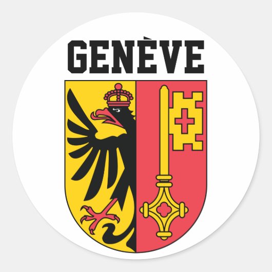 Genève, Zwitserland - wapen Ronde Sticker (Voorkant)