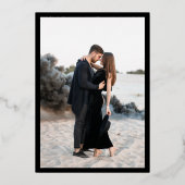 Genevieve Black Foto Moderne Trouwdag Folie Uitnodiging (Achterkant)