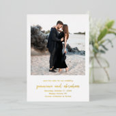 Genevieve Foto Moderne bruiloft Bewaar de datum Folie Uitnodiging (Staand Voorkant)