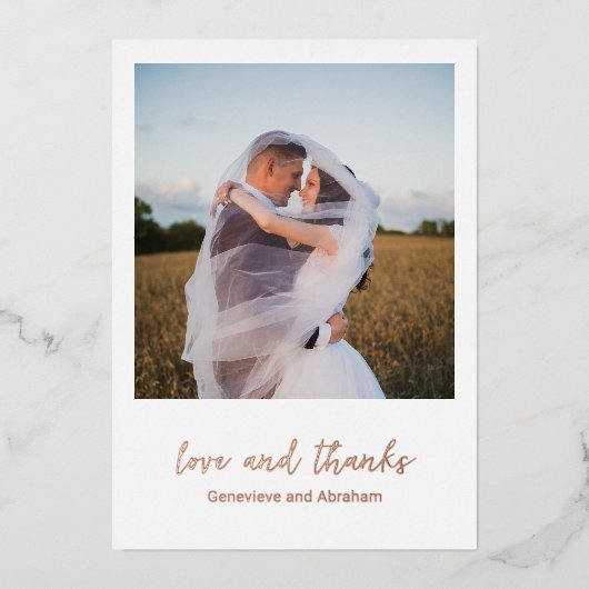 Genevieve foto moderne bruiloft folie uitnodiging (Voorkant)