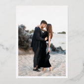 Genevieve foto moderne bruiloft folie uitnodiging (Achterkant)