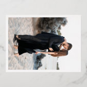 Genevieve foto moderne bruiloft folie uitnodiging briefkaart (Achterkant)