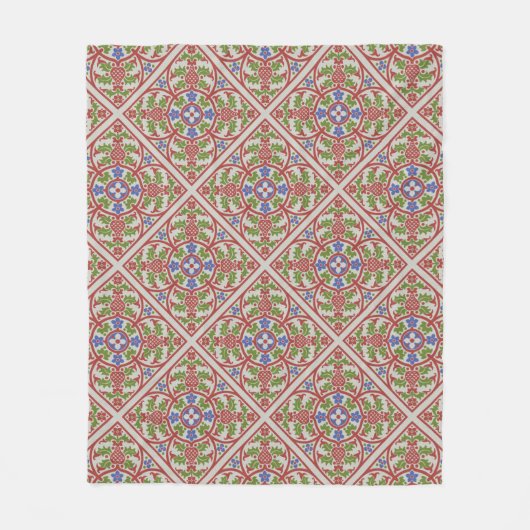 "Genevieve"Gothic Revival Medallion Fleece Deken (Voorkant)