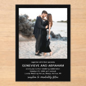 Genevieve Zwart Foto Moderne bruiloft Acryl Uitnodigingen (Voorkant)
