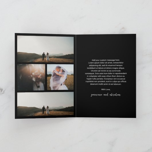 Genevieve Zwart Foto Moderne bruiloft Bedankkaart (Binnen)