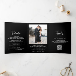 Genevieve Zwart Foto Moderne bruiloft Drieluik Uitnodiging