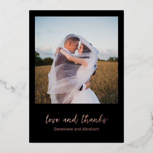 Genevieve Zwart Foto Moderne bruiloft Folie Uitnodiging (Voorkant)