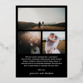 Genevieve Zwart Foto Moderne bruiloft Folie Uitnodiging (Achterkant)