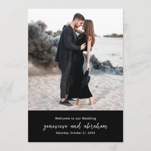 Genevieve Zwart Foto Moderne bruiloft Programmakaart (Voorkant)