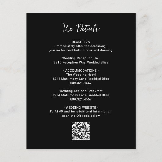 Genevieve Zwart Foto Moderne bruiloft Uitnodigen Flyer (Achterkant)